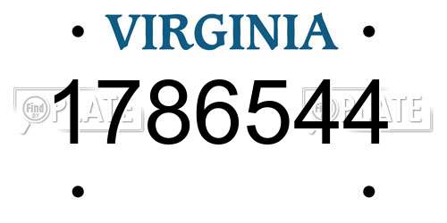 1786544 Virginia License Plate