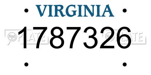 1787326 Virginia License Plate