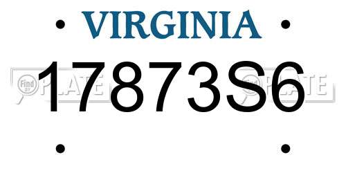 17873S6 Virginia License Plate