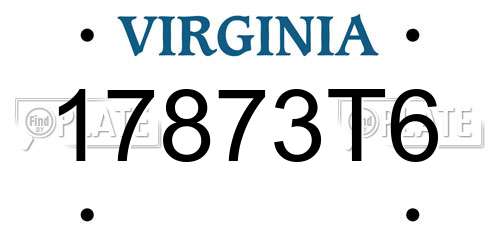 17873T6 Virginia License Plate