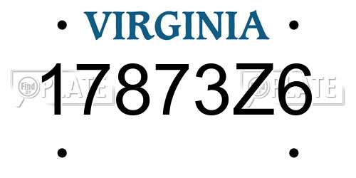 17873Z6 Virginia License Plate
