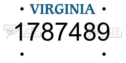 1787489 Virginia License Plate