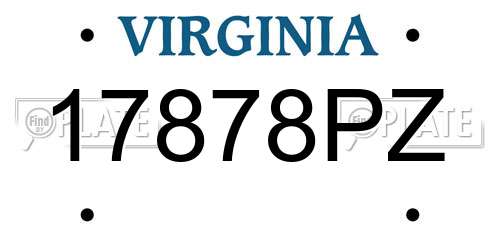 17878PZ Virginia License Plate