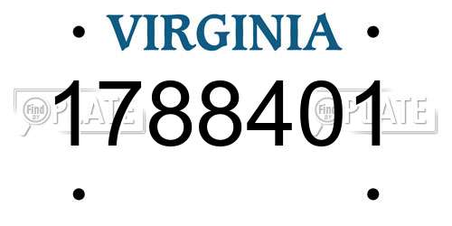 1788401 Virginia License Plate