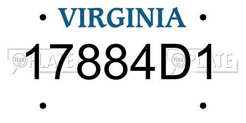 17884D1 Virginia License Plate
