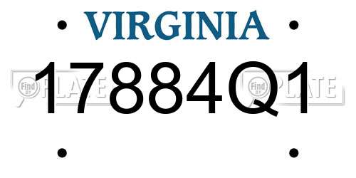17884Q1 Virginia License Plate