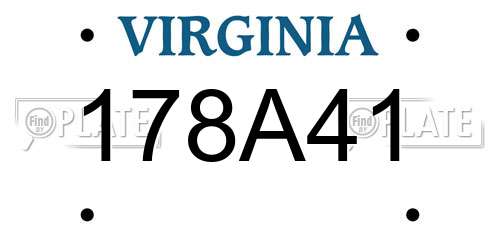 178A41 Virginia License Plate