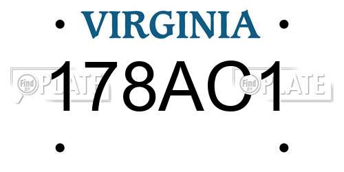 178AC1 Virginia License Plate