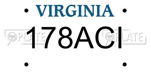 178ACI Virginia License Plate