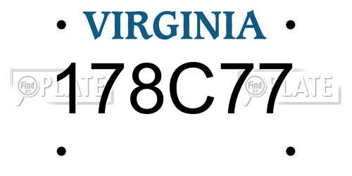 178C77 Virginia License Plate