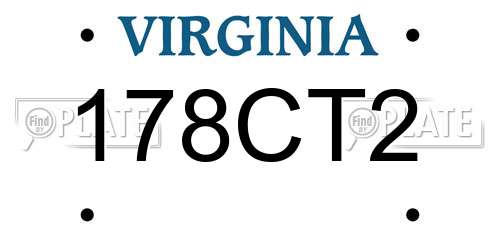 178CT2 Virginia License Plate
