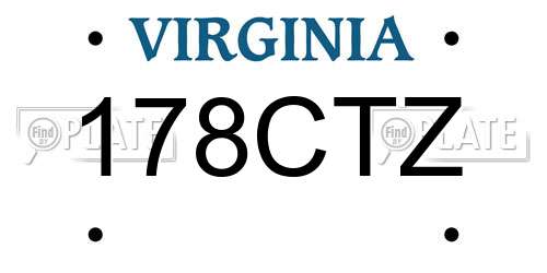 178CTZ Virginia License Plate