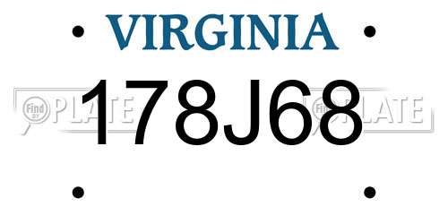 178J68 Virginia License Plate
