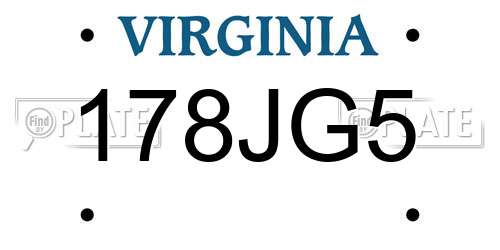178JG5 Virginia License Plate