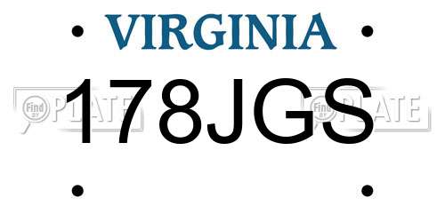 178JGS Virginia License Plate