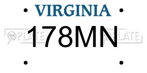 178MN Virginia License Plate