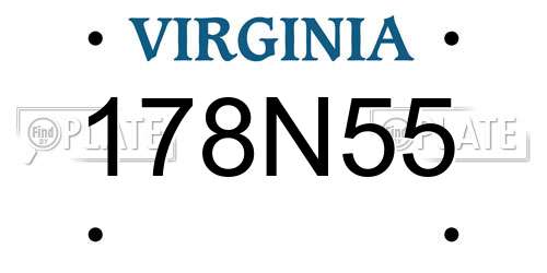 178N55 Virginia License Plate