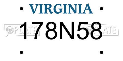 178N58 Virginia License Plate