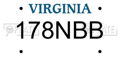 178NBB Virginia License Plate