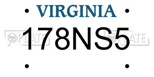 178NS5 Virginia License Plate