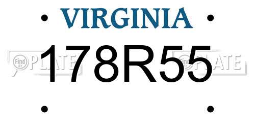 178R55 Virginia License Plate