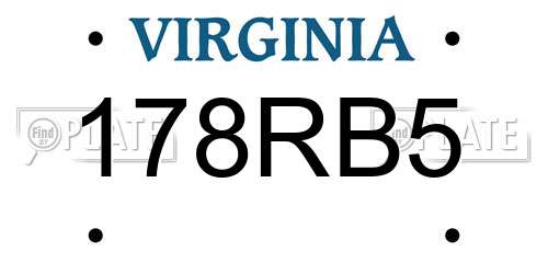 178RB5 Virginia License Plate