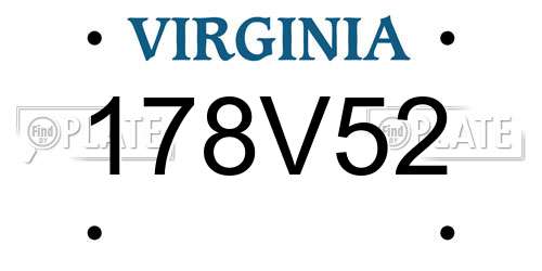 178V52 Virginia License Plate