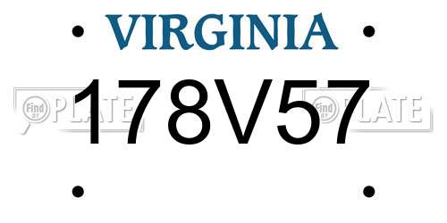 178V57 Virginia License Plate