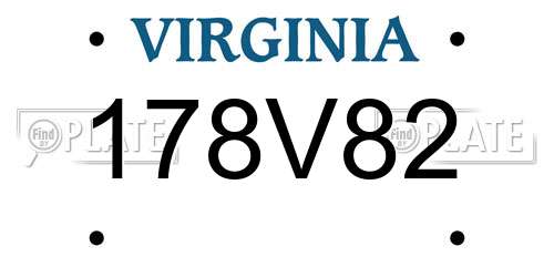 178V82 Virginia License Plate