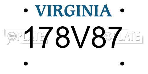 178V87 Virginia License Plate