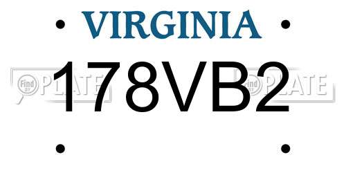 178VB2 Virginia License Plate