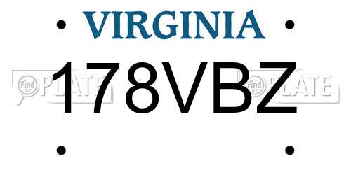 178VBZ Virginia License Plate
