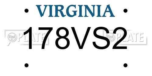 178VS2 Virginia License Plate