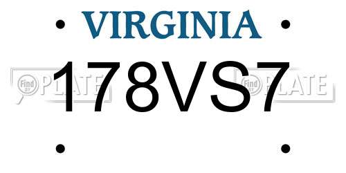 178VS7 Virginia License Plate