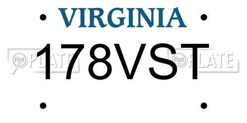 178VST Virginia License Plate