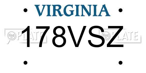 178VSZ Virginia License Plate