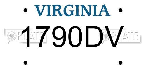 1790DV Virginia License Plate
