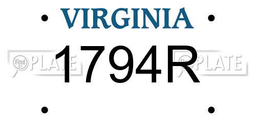 1794R Virginia License Plate