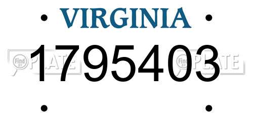 1795403 Virginia License Plate