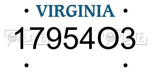 17954O3 Virginia License Plate