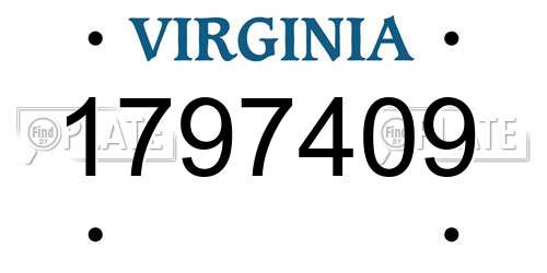 1797409 Virginia License Plate