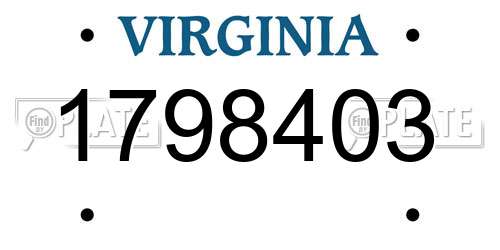 1798403 Virginia License Plate