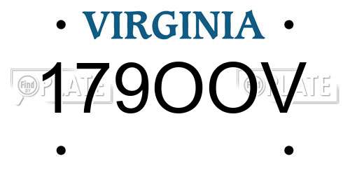 179OOV Virginia License Plate