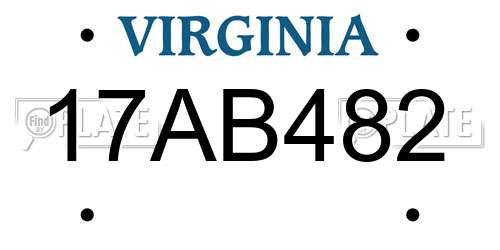 17AB482 Virginia License Plate