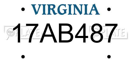 17AB487 Virginia License Plate