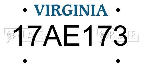 17AE173 Virginia License Plate