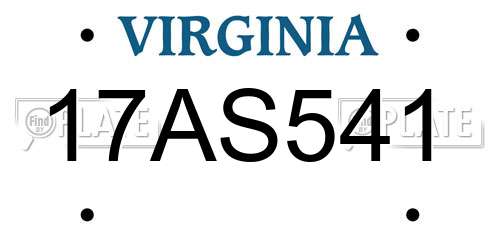 17AS541 Virginia License Plate