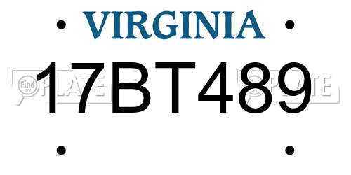 17BT489 Virginia License Plate