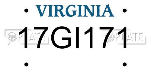17GI171 Virginia License Plate