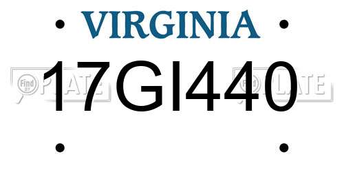 17GI440 Virginia License Plate